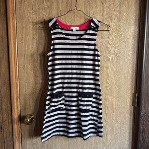 Montaeu Los Angeles Striped Tan and Black Pocket Tank Top Dress size M